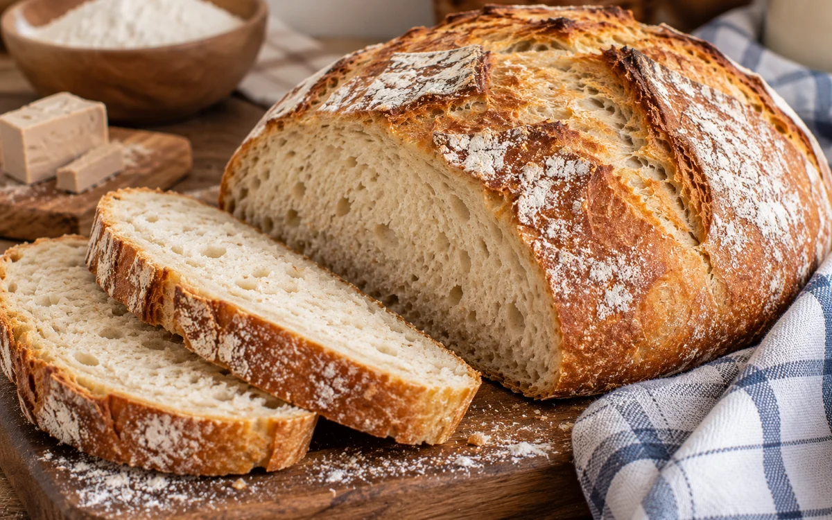 Domácí chléb z čerstvého droždí jako od pekaře